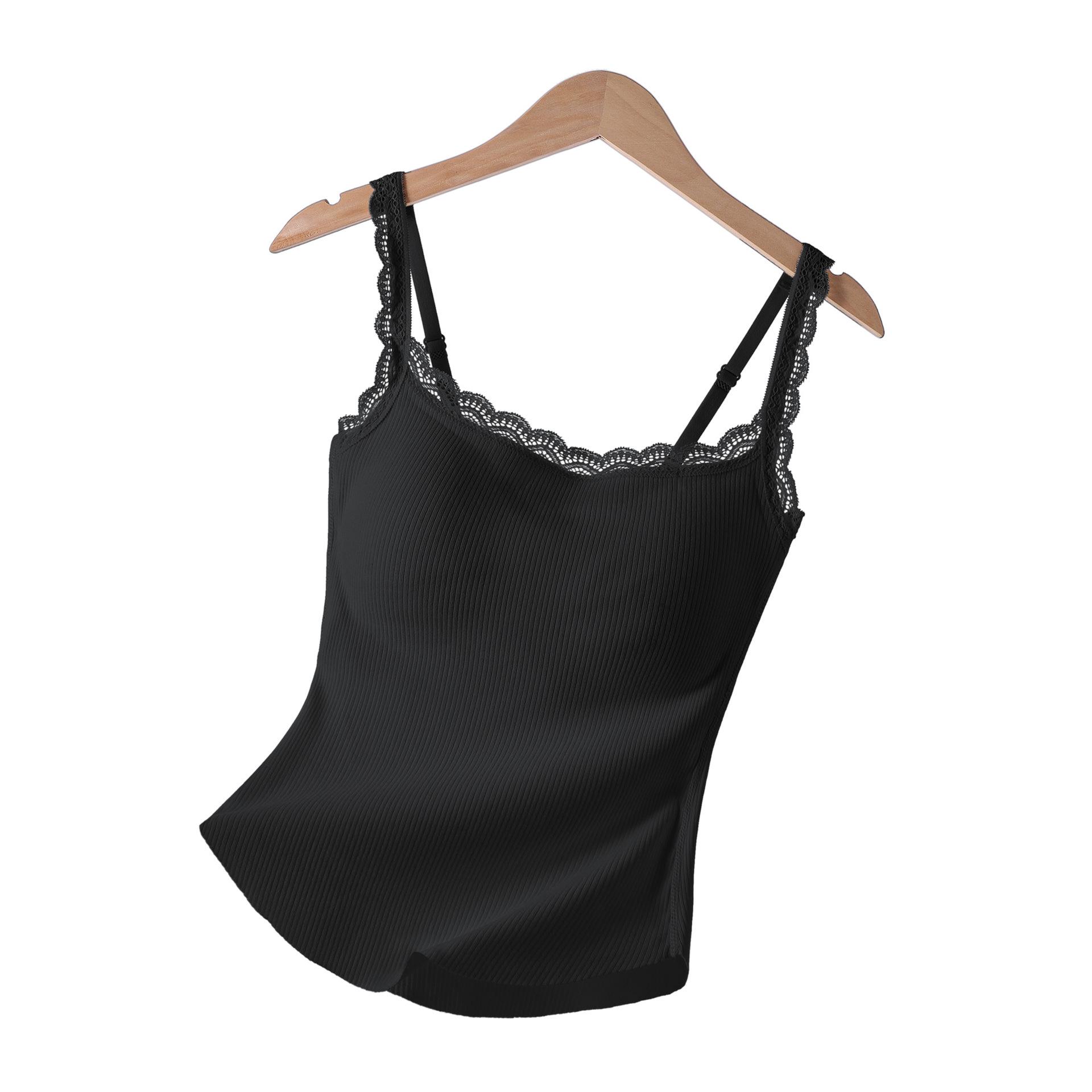 

Women s Warm Camisole Tank with Chest Pad & Beautiful Back Bra – Comfortable Integrated Base Layer XL for 125-140 lbs