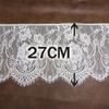 (3 Meters/lot) 27cm White Eyelash Lace Fabric Trim Decoration Love Wedding Dress Accessories