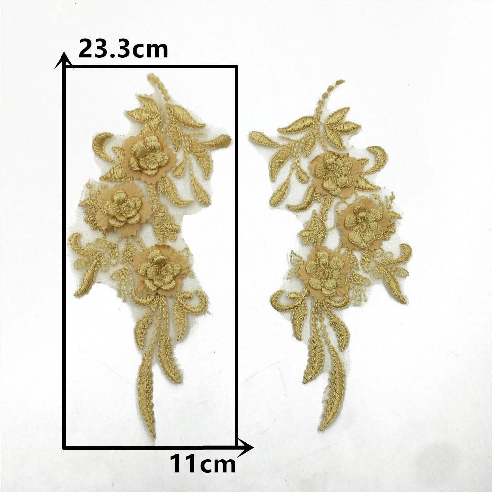 Wedding Dress Pair Flower Multi-Color Collar Three-Dimensional Embroidery Hollow Lace Decoration Sewing Clothes Accessories