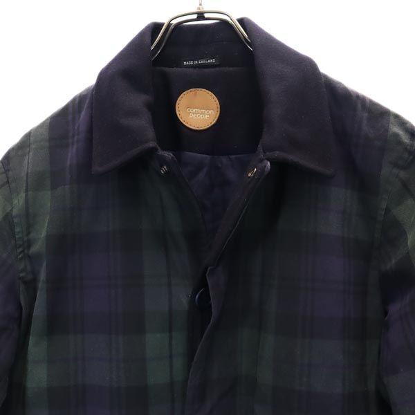 Kabát COMMONPEOPLE ze směsi vlny s kostkovaným vzorem S námořnická modř x zelená Pánský použitý