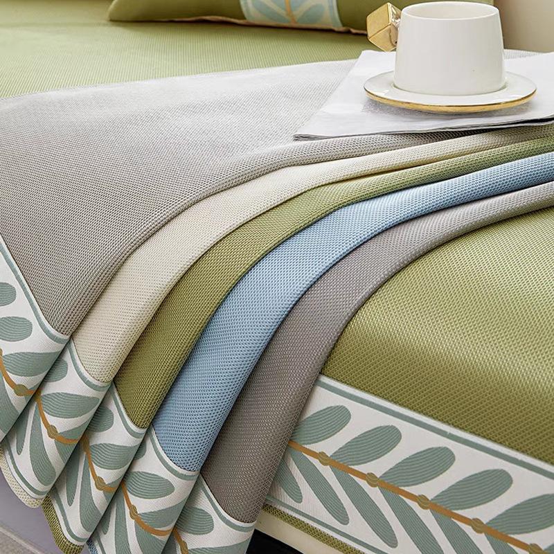 Cooling Ice Silk Sofa Cushion Cover, Non-Slip Washable Summer Sofa Protector, Multiple Sizes and Colors