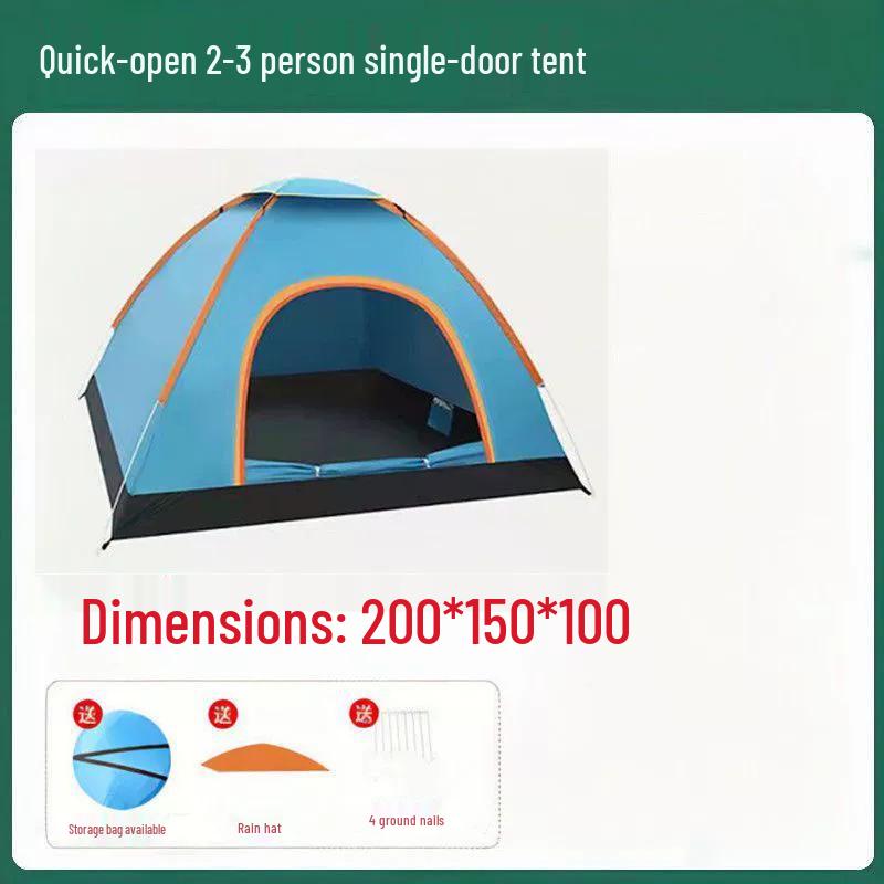 Waterproof Automatic Folding Camping Tent for 1-2 Persons with Sun Protection & Mosquito Repellent