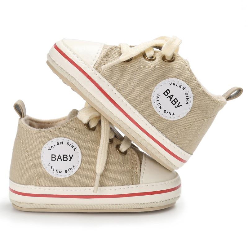 Cheap Baby Shoes Winter Infant Tollder Canvas Crib Shoes Laceup Baby