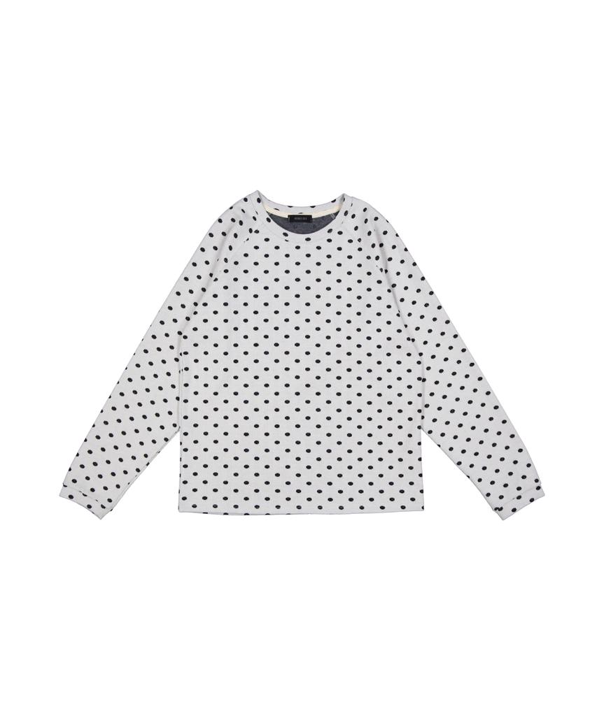 KOOKEESEE Rip Dot Raglan Tee (White)