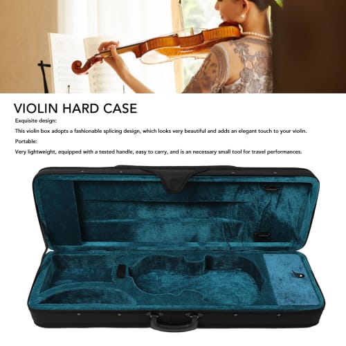 Fiolinkasse, 4/4 Full-Size Fiolin Hardkasse, Ultralett Ryggsekk med Stropp og Håndtak, Profesjonell Bærbar Rektangulær Bæreveske med Trekk, Oxf