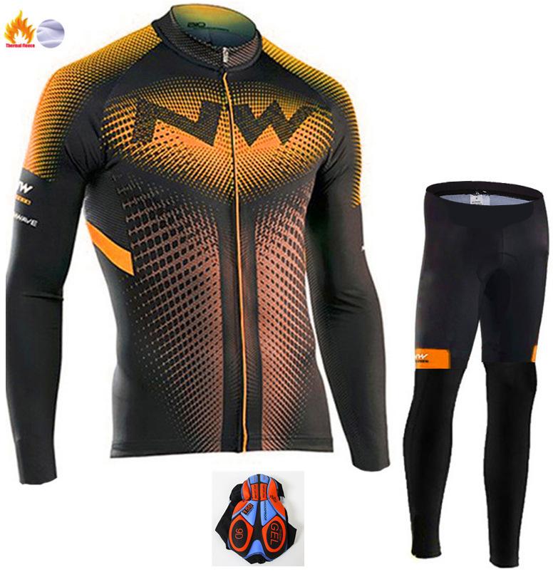 2026 Winter Warm Cycling Suit Set, Tour De France Edition Winter Cycling Suit Long Sleeve Fleece Thickened Warm Windproof Cycling Suit
