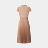Ports Women's Shirt Collar Pleated Midi Dress