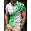 Fashion Irregular Line Pattern Polo Shirts For Men Simple Trend Summer 3D Printed Short Sleeve Polo Shirt Casual Oversized Tops