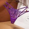Transparent Sexy Pearl Flower Women Cross Belt Briefs Lace G-String Women's Thong T Panties