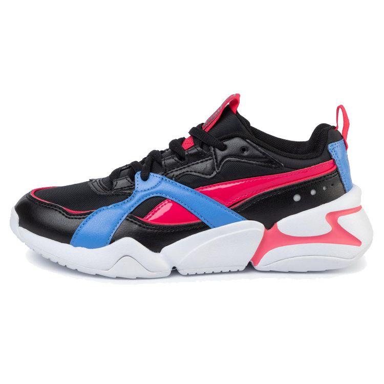 Puma Nova 2 Shift Lace-Up Fabric Non-Slip Wear-Resistant Low-Top Running Shoes Women sneaker Black Pink Blue 371063-01