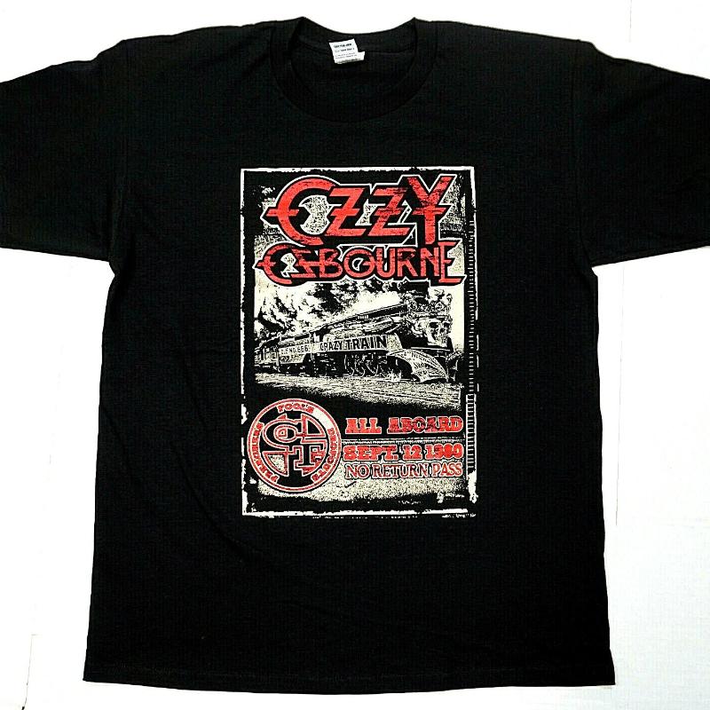 American Retro OZZY OSBOURNE Crazy Train T-shirt Men's T-shirt Summer New Retro Fashion Men's and Women's Streetwear