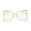 Gucci Side Mirror Leg Irregular Shape Sunglasses Women sunglasses Gold GG0252S-001