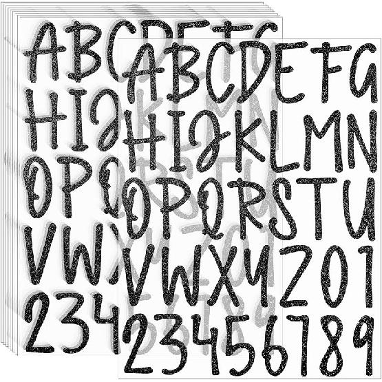 360 Pieces 10 Sheets Glitter Alphabet Letter Stickers,Self Adhesive Gold Letters,2 Inch