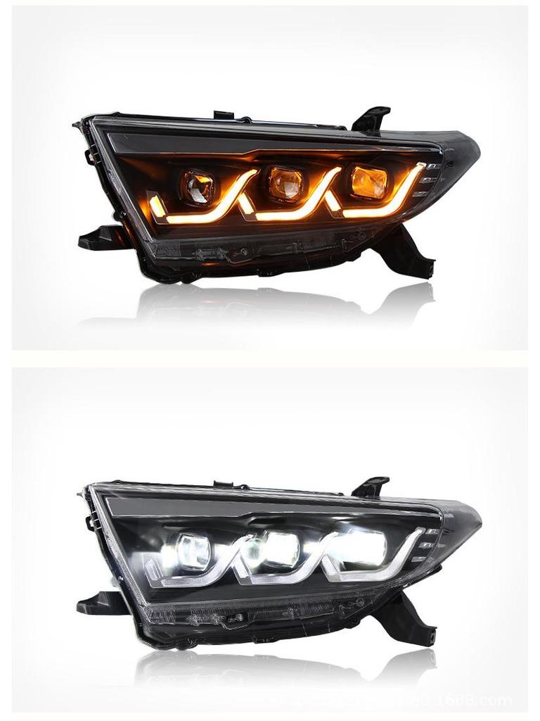 12-14 Highlander LED Headlight Assembly with DRL and Sequential Turn Signal