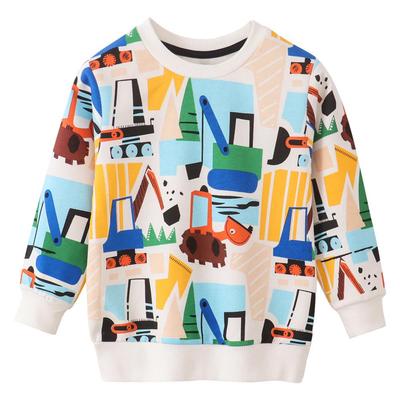Jungen Cartoon Baumwolle Langarm Sweatshirt - Herbstkleidung für Kinder
