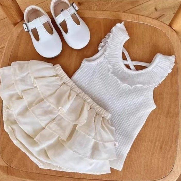 Summer Girls Ruffled Sleeveless Top Stylish and Versatile for Toddlers