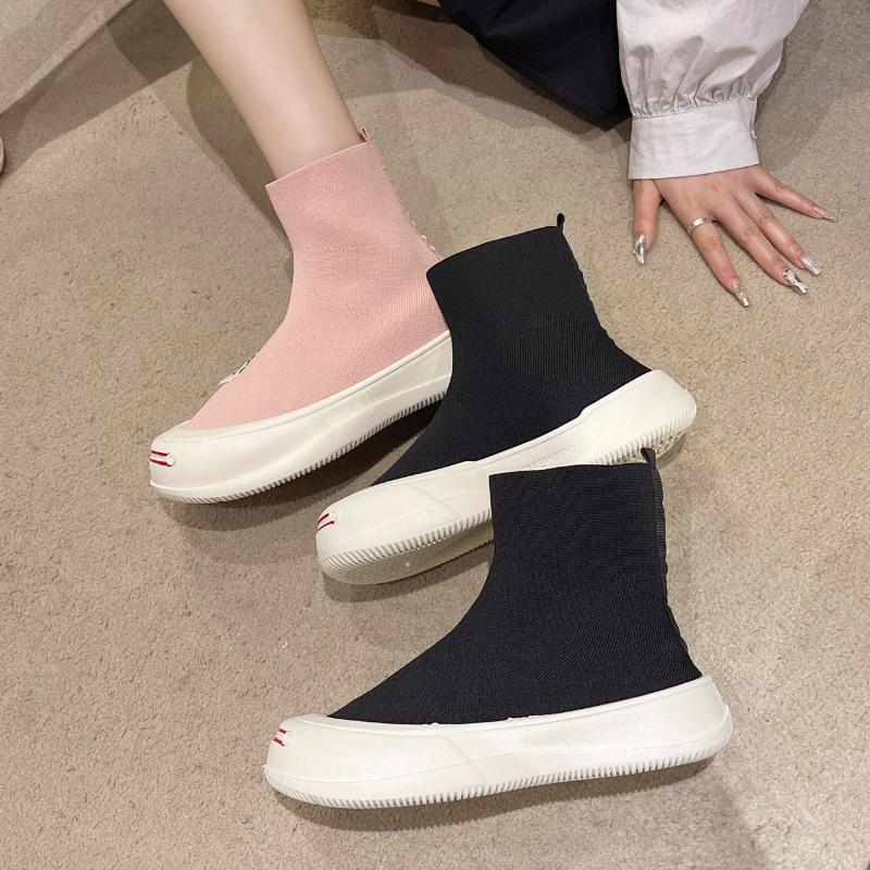 Women's Socks Shoes Spring Autumn New Breathable Casual Sports Shoes Breathable Mesh Platform Ankle Boots Zapatos Mujer