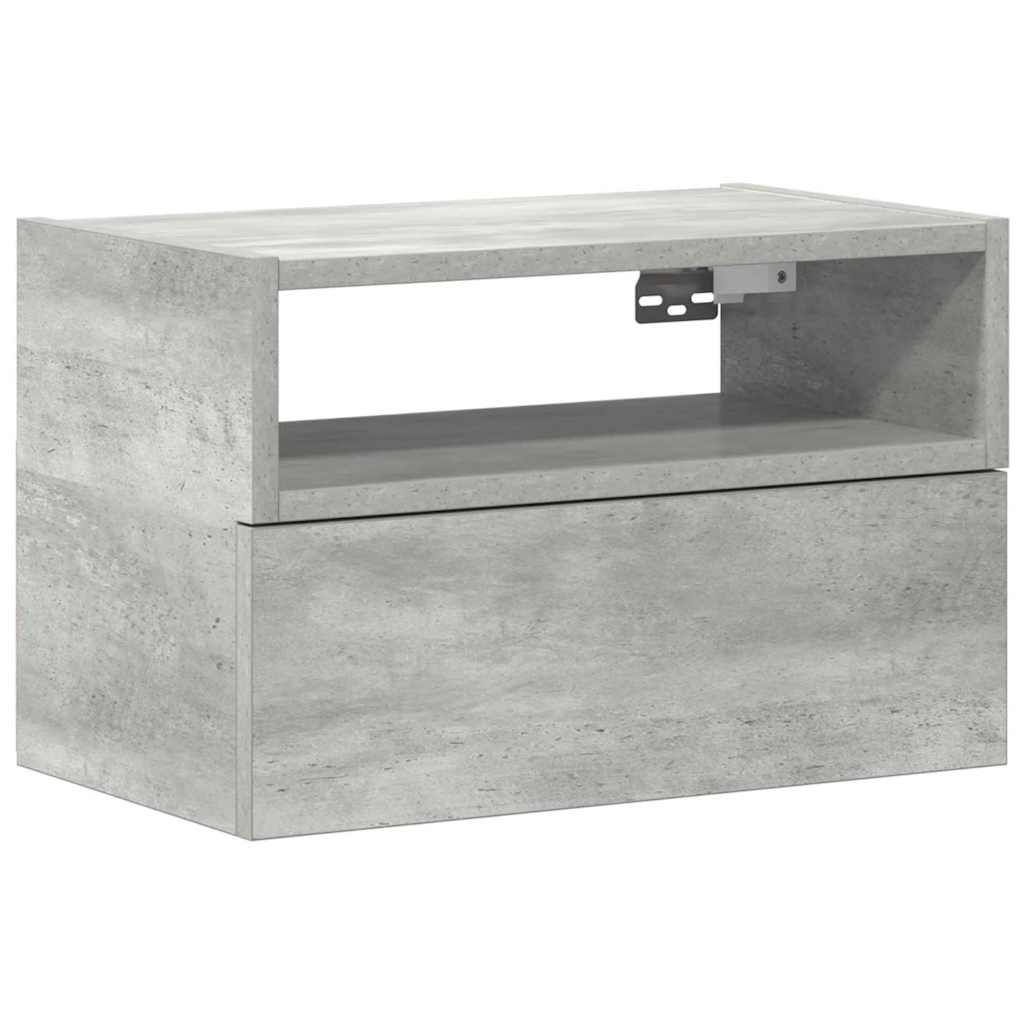 Vidaxl Wisząca Szafka Nocna, Szarość Betonu, 45X26X28,5 Cm