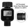 Digital Water Flow Meter IPX6 Outdoor Garden Hose Water Calculate Consumption Water Flow Rate 1/1" BSP Thread Quick Connectors