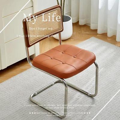 Nordic Solid Wood Rattan Dining Chair – Retro Mid-Century Chair for Home and Study