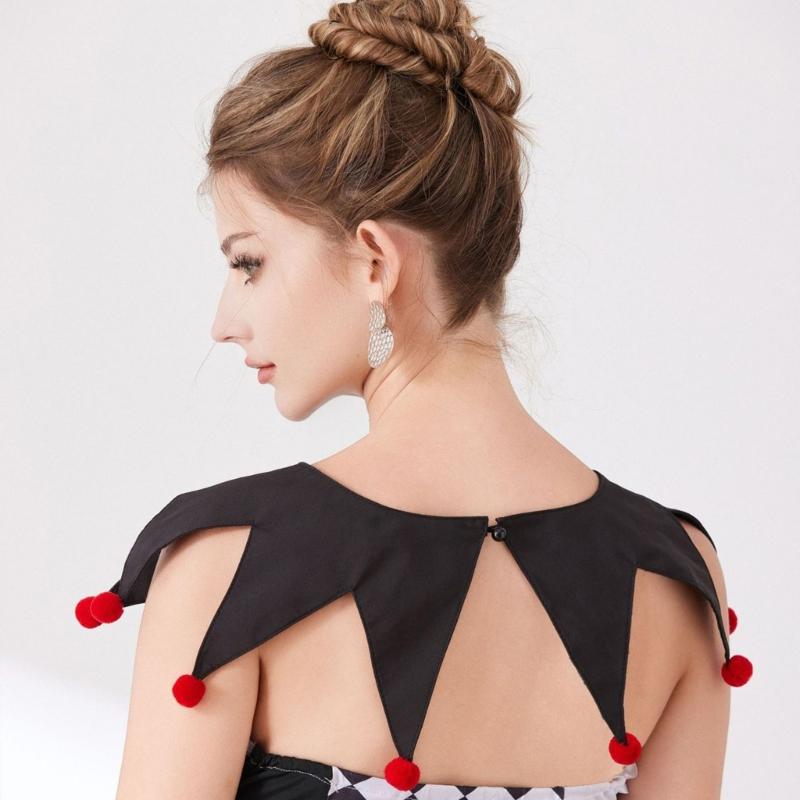 Weihnachtsclown Abnehmbarer Kragen Spitzes Design Hofstil Dekorkragen Cosplay Kostüm Accessoire für Punk-Styling