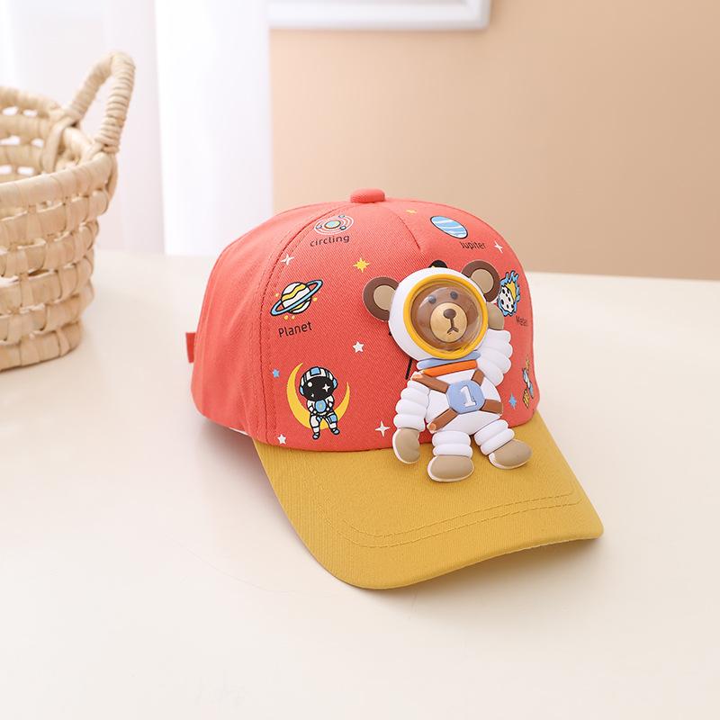 1pcs Kids Fashion Baseball Caps For Cartoon Cute Bear Retro Hip Hop Hat Unisex Street Adjustable Sun Visor Cap