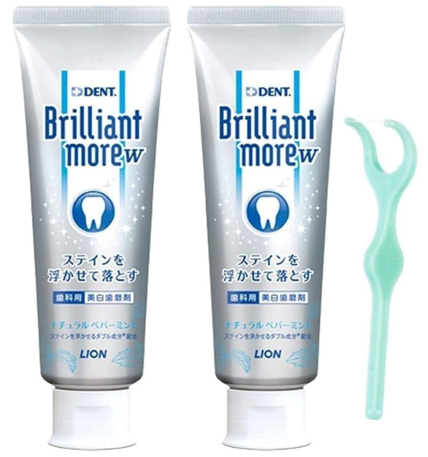 

[Set of 2] Dent Health Brilliant More Double Natural Peppermint 90g x 2 + Ultra Floss S 1
