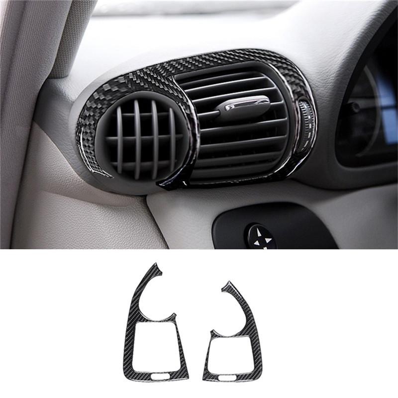 Carbon Fiber Car Interior Mist Remover Vent Trim Frame Cover Sticker For BENZ C-CLASS W203 2005-2007 Styling Accessories