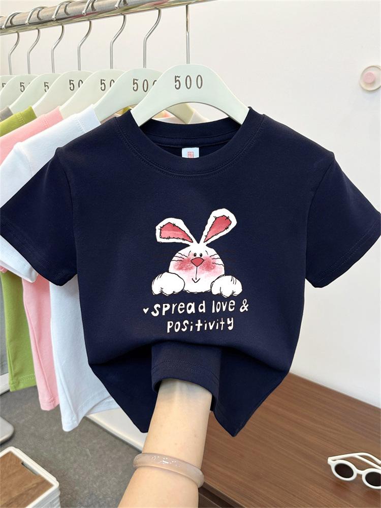 Kids Cotton Cartoon T Shirt Summer Short Sleeve Top For Boys And Girls Breathable Comfortable Tee