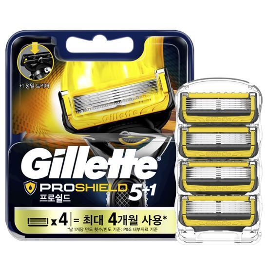 Gillette ProShield Žlté Žiletky (4 balenia), Obľúbená kórejská pánska kozmetika