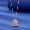CARLIDANA Transform Luxury Four Leaf Clover Pendant Necklace  Crystal Gold Color Heart Love Jewelry for Women Gift
