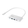 BUFFALO USB Gen 2 PD BSH4U500C1PWH 3.1 Bus-Powered 4-Port Hub, White,