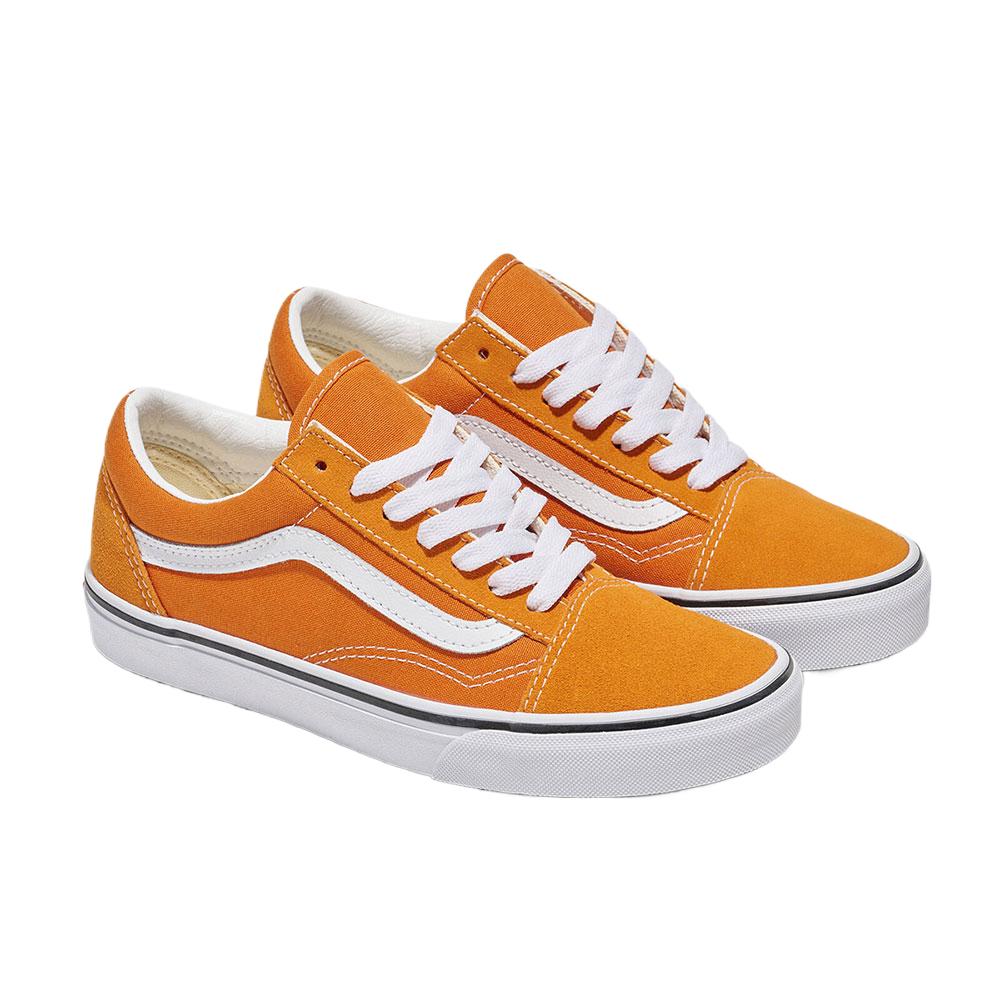 Vans Old Skool Leder Bequem Mode Lässig Vielseitig Niedrige Schnürschuhe Unisex Sneaker Orange VN000D6W52K1