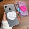 Heart Shape Suction Cup Phone Case for Vivo Y50,Y30 4G Semi Transparent Matte Shockproof Soft TPU Cover