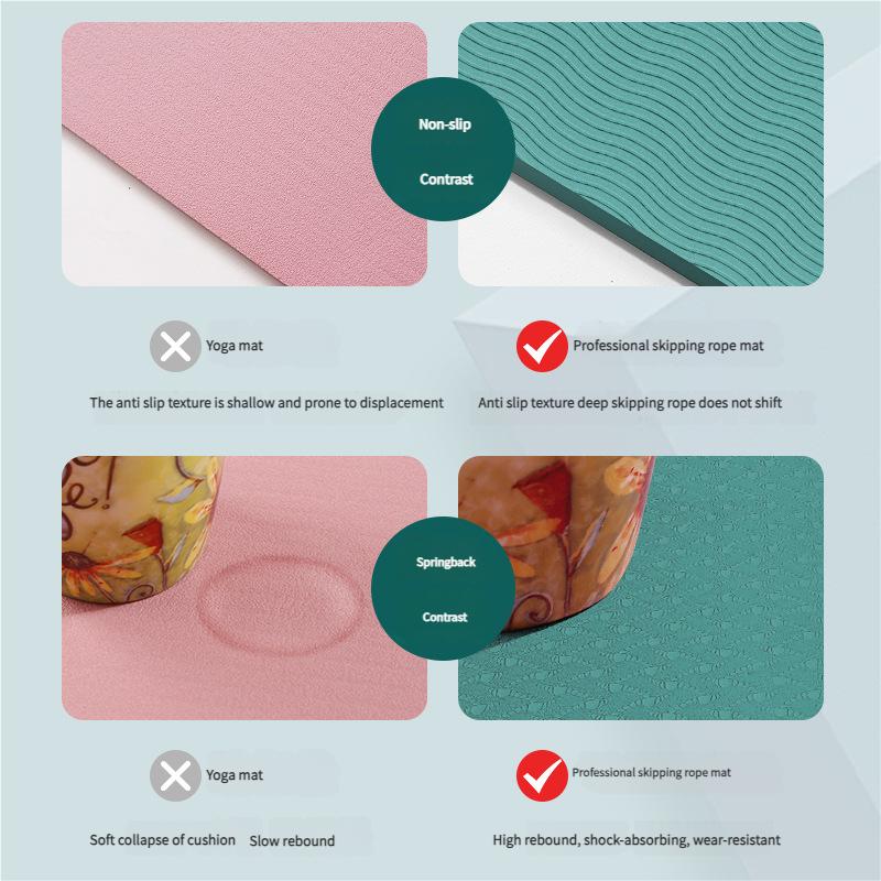 Saltea de sărit coarda TPE extra groasă pentru fitness interior, pad de exerciții antiderapant silențios cu absorbție de șoc pentru protecția podelei sălii de sport de acasă