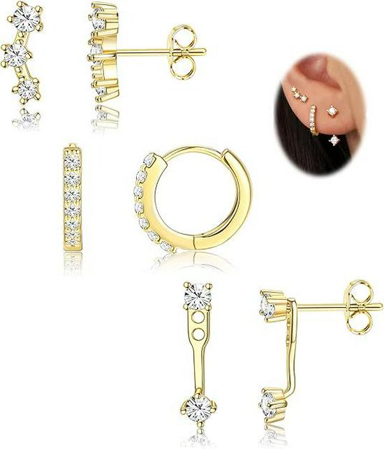 

2024 Women s Electroplated Gold Earrings Set: 6-Piece European & American Style