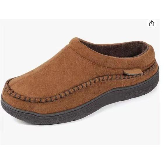 Men Slippers Winter Big Size Indoor Memory Foam Plush Warm Cozy House Shoes Suede Sewing Casual Slipper Indoor/Outdoor