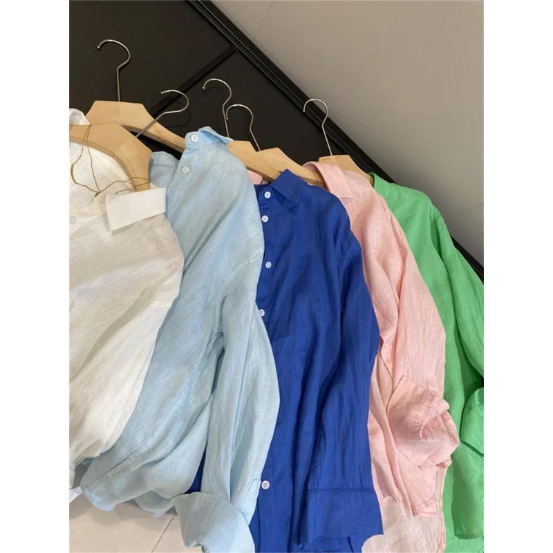 Botvotee Women's White Shirt Lightweight Long Sleeve Elegant Oversize Blouse Vintage Spring Summer Linen Shirts