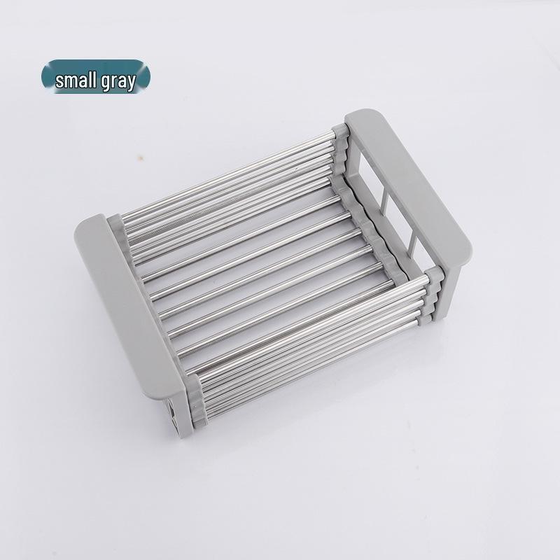 Telescopic Stainless Steel Sink Drain Rack - Multipurpose Basket for Dishwashing, Vegetable & Fruit Storage