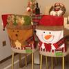 Capa de Cadeira de Natal Boneco de Neve Papai Noel Forma de Rena Capa de Encosto com Tema de Natal Decoração de Assento de Restaurante