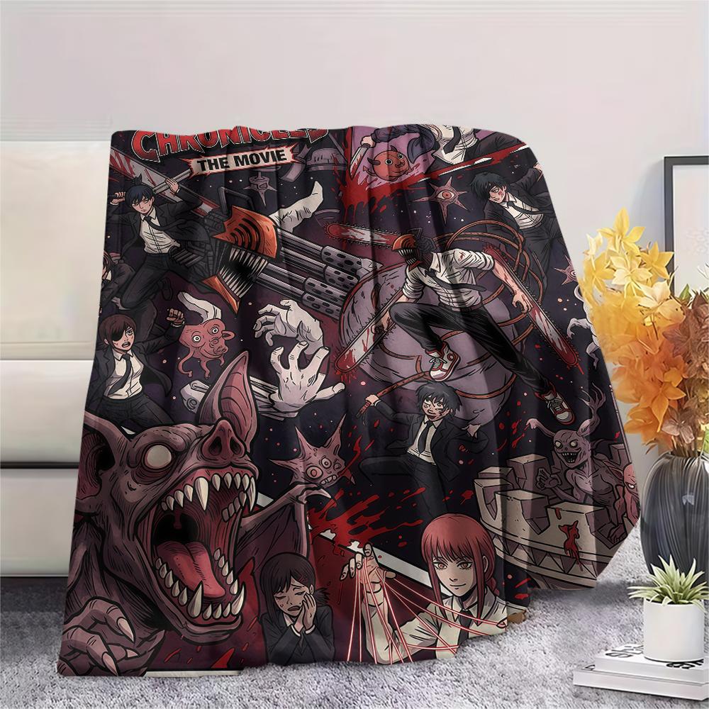 Chainsaw Man characterPrint Flannel Blanket, High quality Comfortable for All Seasons, Home Decor, Warmth and Comfort