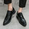 Fashion 2025 Luxury Brand Pointed High-end Dress Shoes Lace Up Trendy Green Men's Chelsea Shoes Office Men's Business Casual Shoes