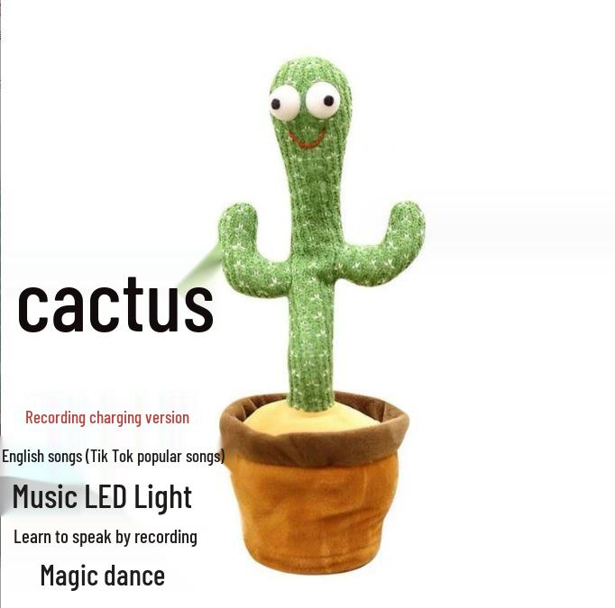 Colorful Dancing Cactus Toy: Singing, Talking, Light-Up Fun for Kids