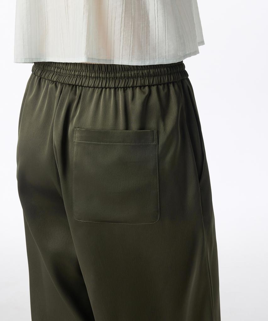 MUSINSA STANDARD WOMAN Women'S Satin Wide Elastic Pants [Khaki]