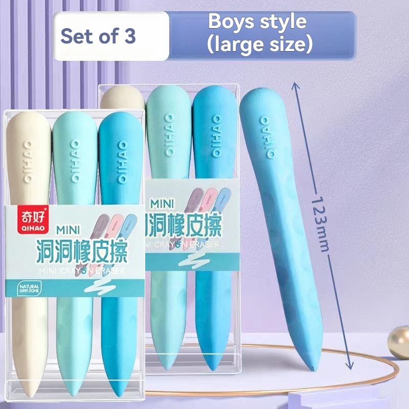 3/6 PCS Hole Eraser for Primary School Students No Dregs No Crumbs Clean Eraser Pen Image Skin Oversize Art Pose cute stationery