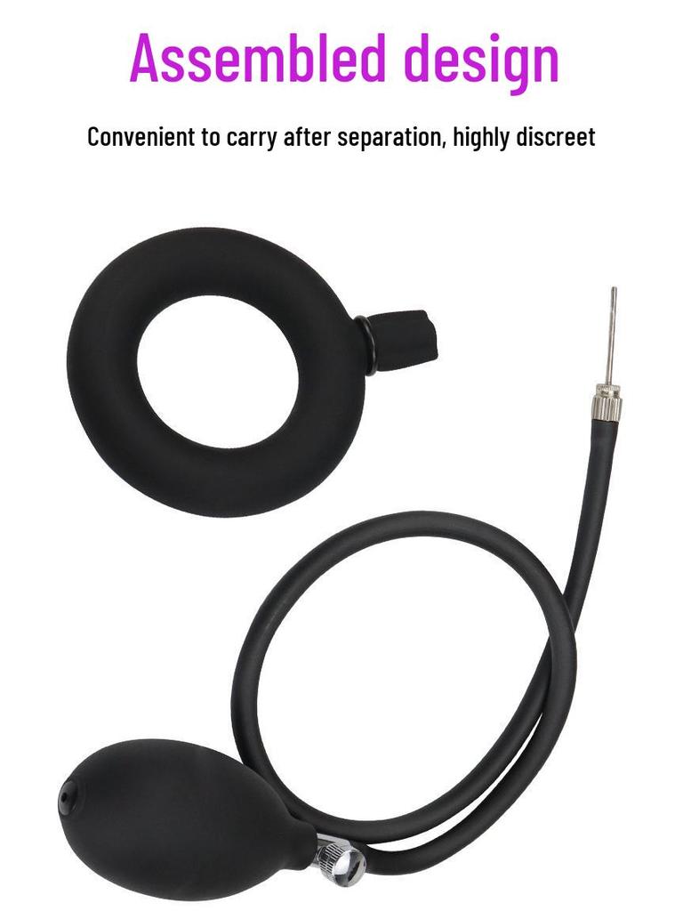 Silicone Inflatable Penis and Scrotum Restraint Ring for Men