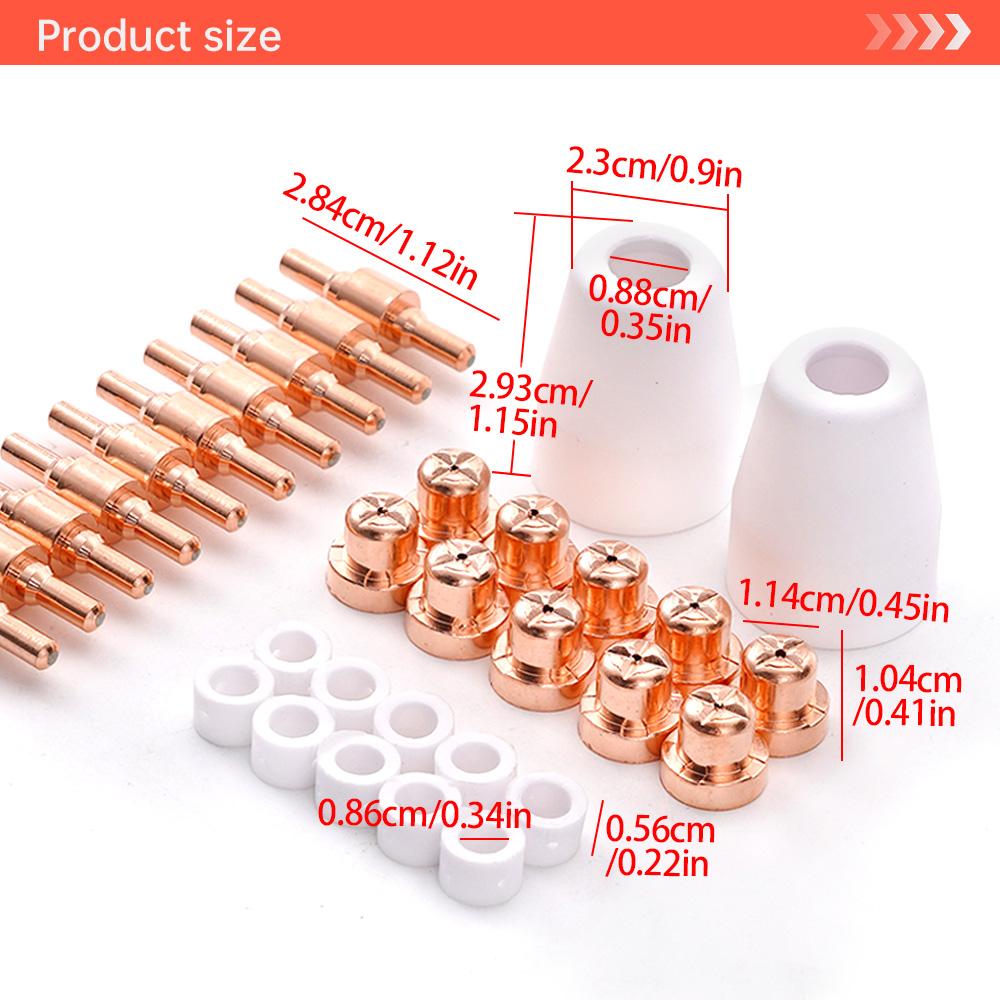 32pcs Plasma Cutter Tip Nozzle and Electrode Set  for  For PT31 LG40 Plasma Cutter Welding Tools