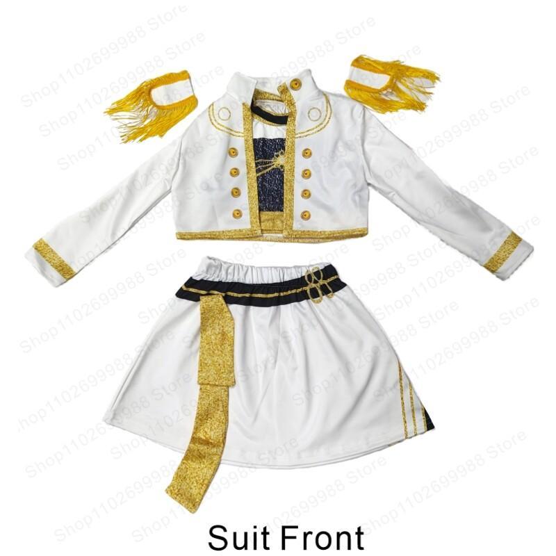 Film K Pop Démon Mira Bílý Třídílný Kostým 3D Tištěná Bunda Vesta Sukně Set Dívčí Halloweenská Párty Lovci Cosplay Oblečení