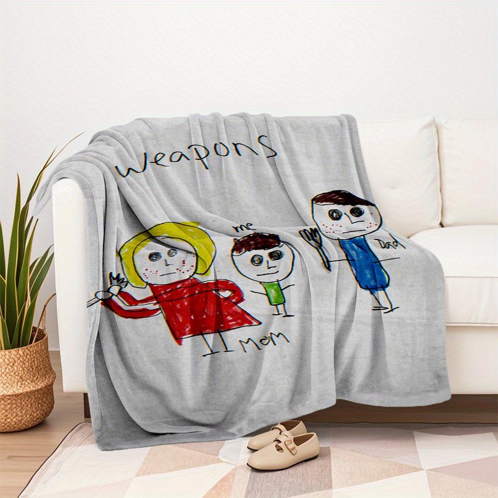 1Pc Weapons Family Print Flannel Blanket, High quality Digital Printing, Comfortable for All Seasons, Home DecorGifts821004