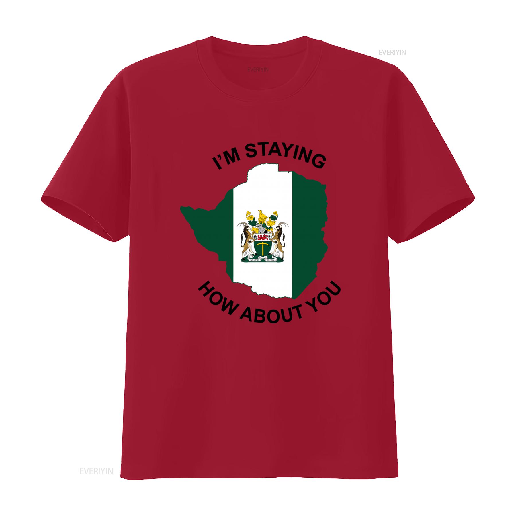 

Mens T Shirt Im Staying Rhodesia How About You Print vintage Washed designer clothes Versatile Stylish fashion Breathable S